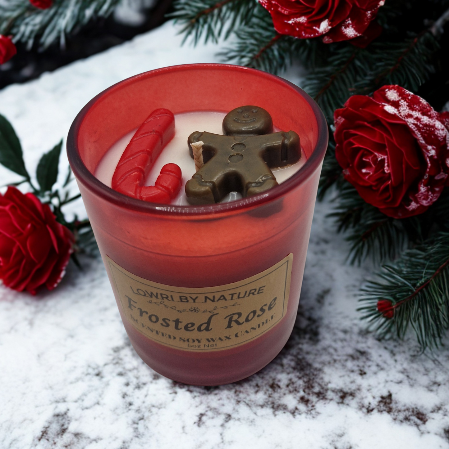 Frosted Christmas Rose - Scented Soy Wax Candle 20cl