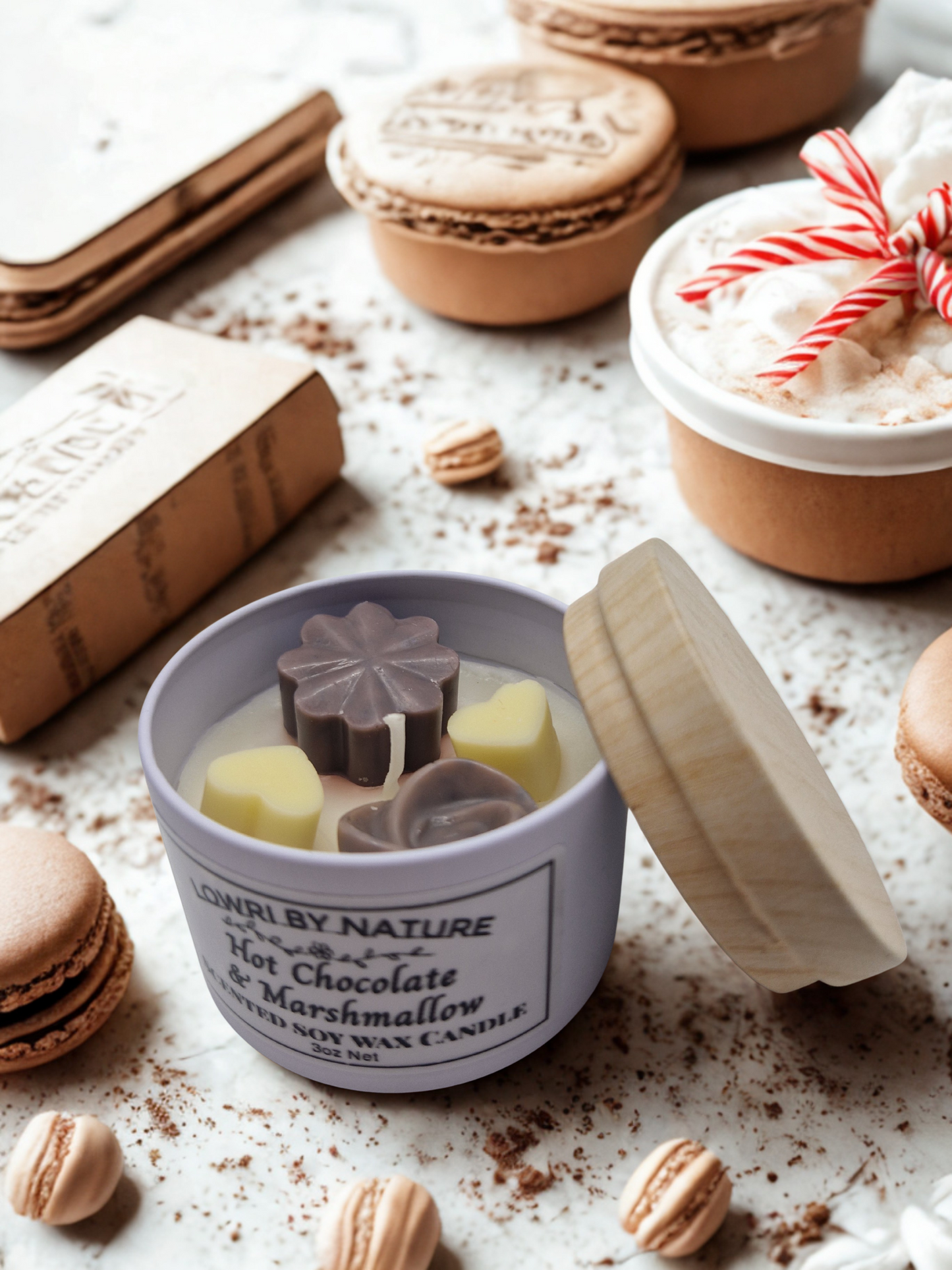 Hot Chocolate & Macaroon Candle Tin