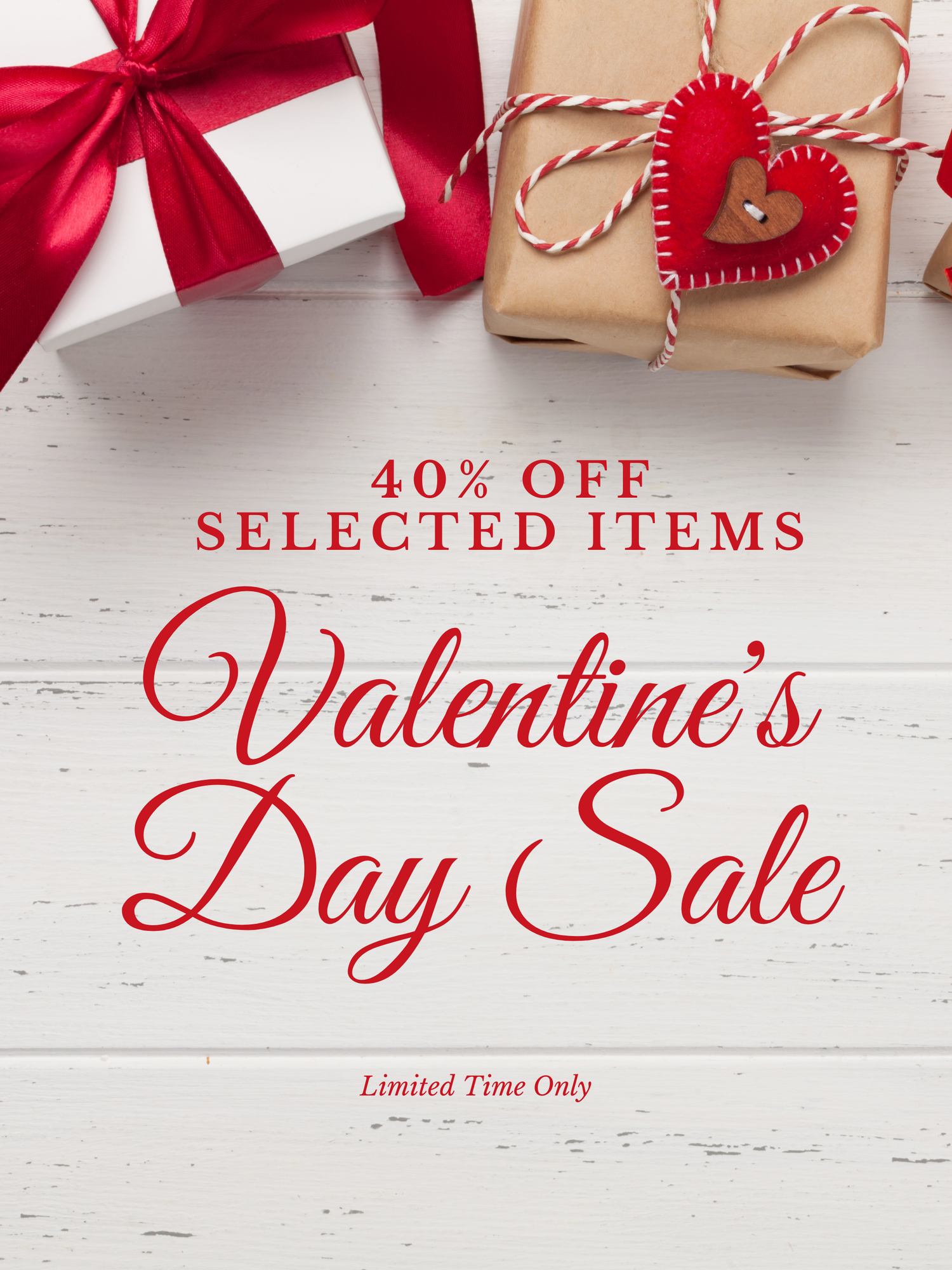 Valentine Sale 40% Off