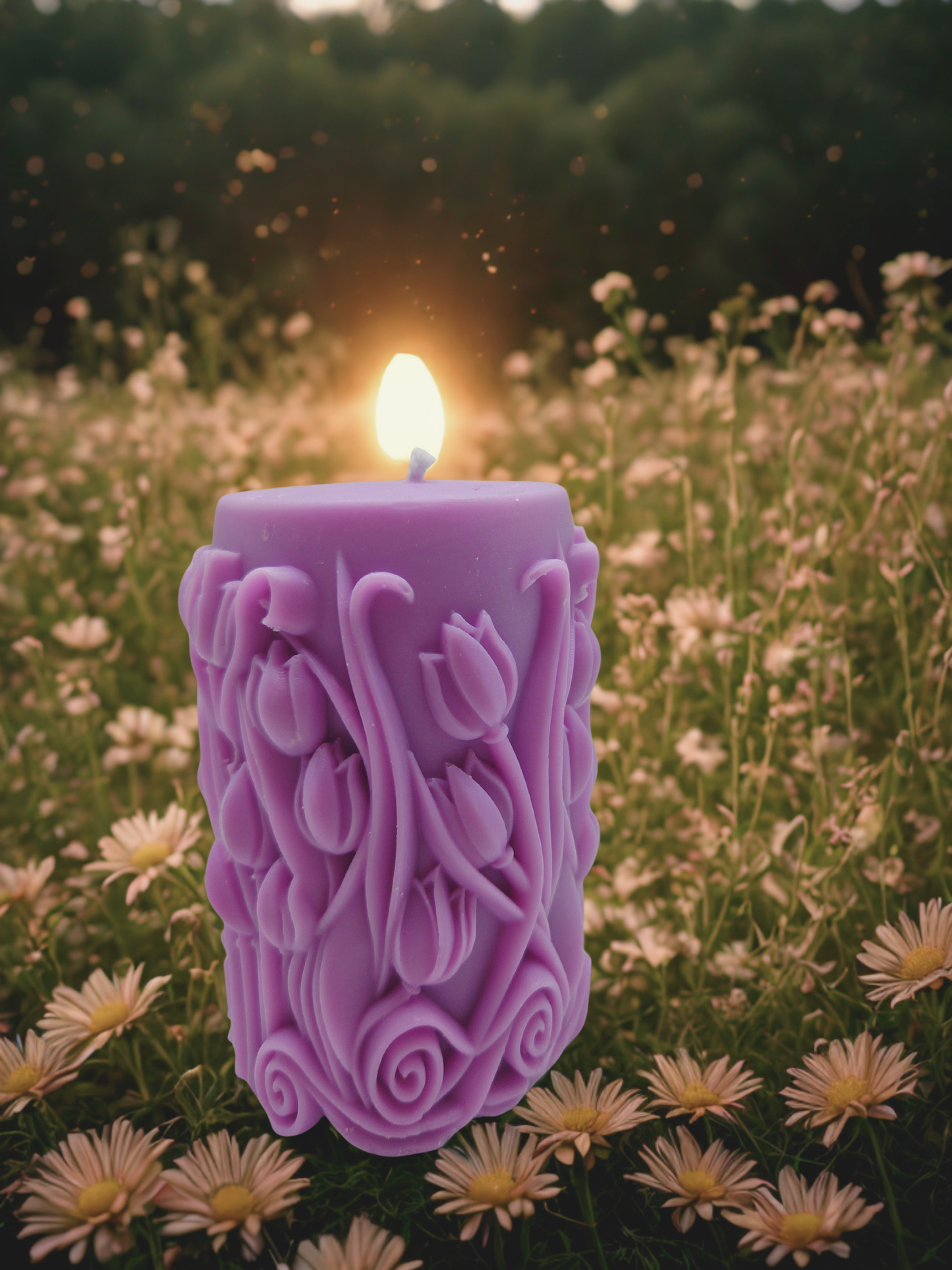 Enchanted Wildflowers Pillar Candle