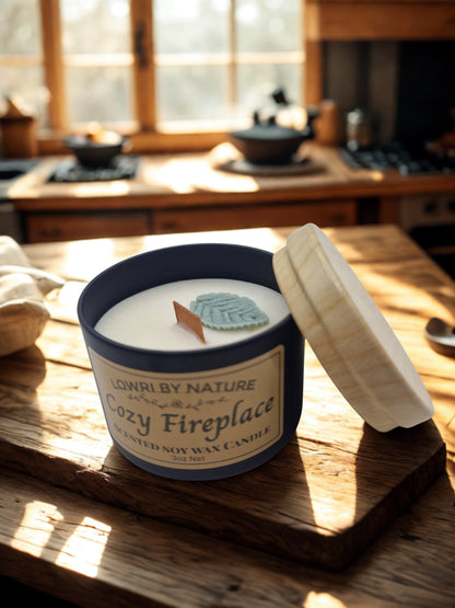 Cozy Fireplace Candle Tin