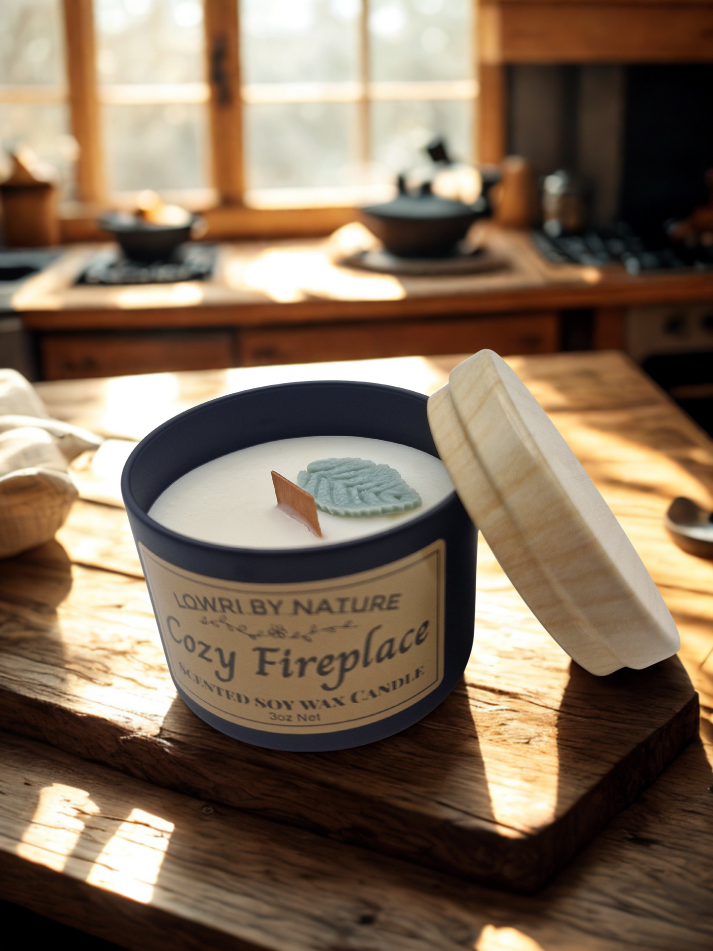 Cozy Fireplace Candle Tin