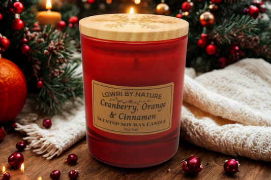 Cranberry, Orange & Cinnamon - Scented Soy Wax Candle 20cl