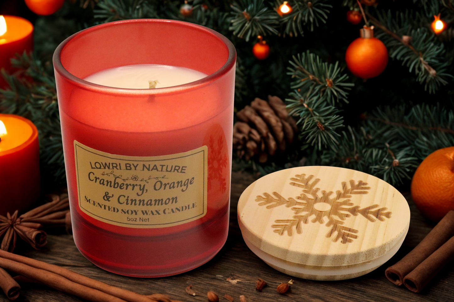 Cranberry, Orange & Cinnamon - Scented Soy Wax Candle 20cl