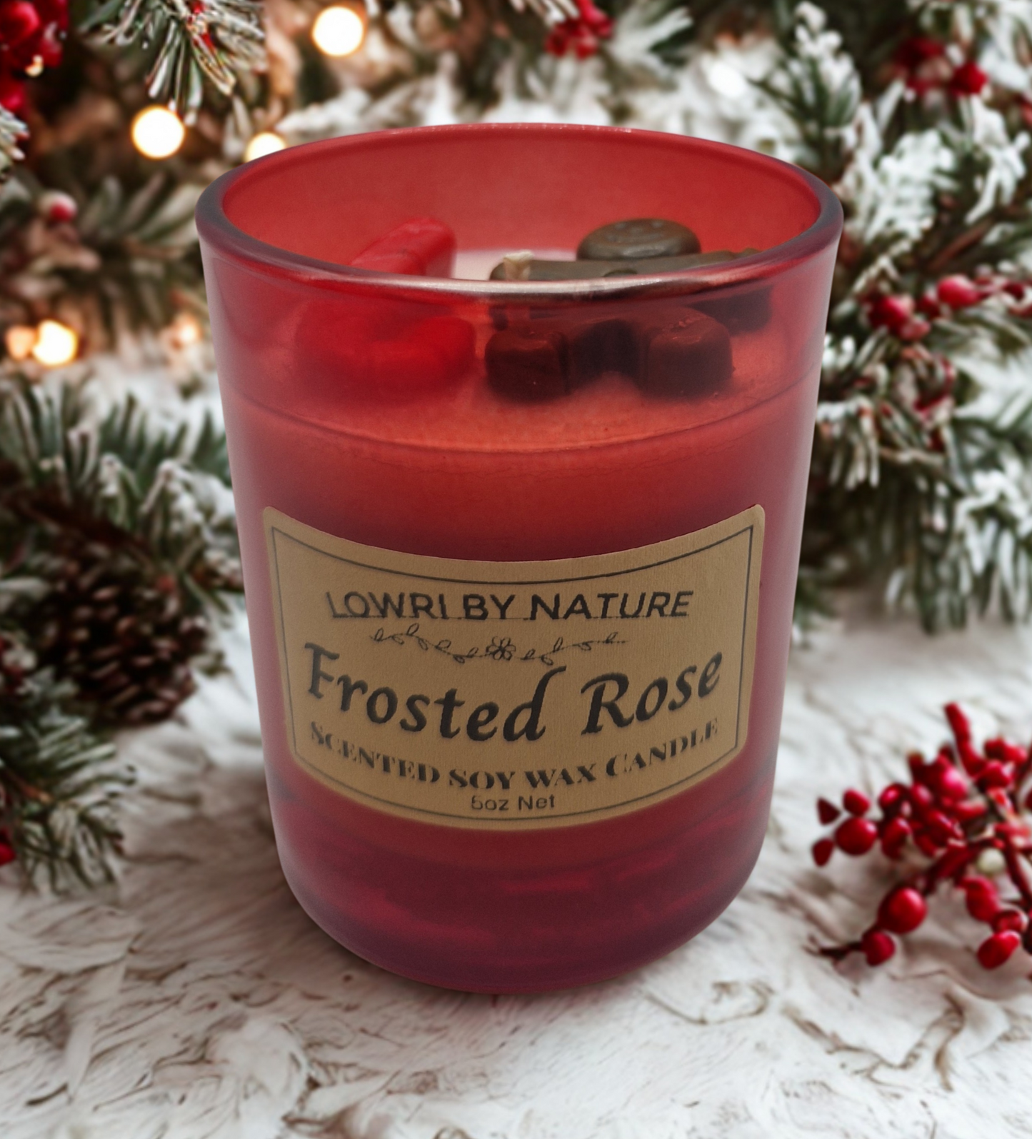 Frosted Christmas Rose - Scented Soy Wax Candle 20cl