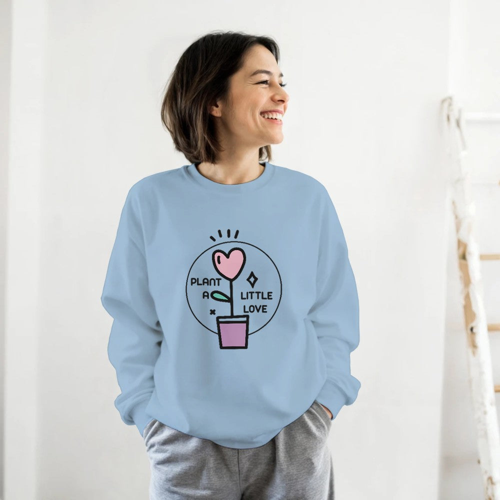 Plant a little love design on unisex crewneck sweatshirt
