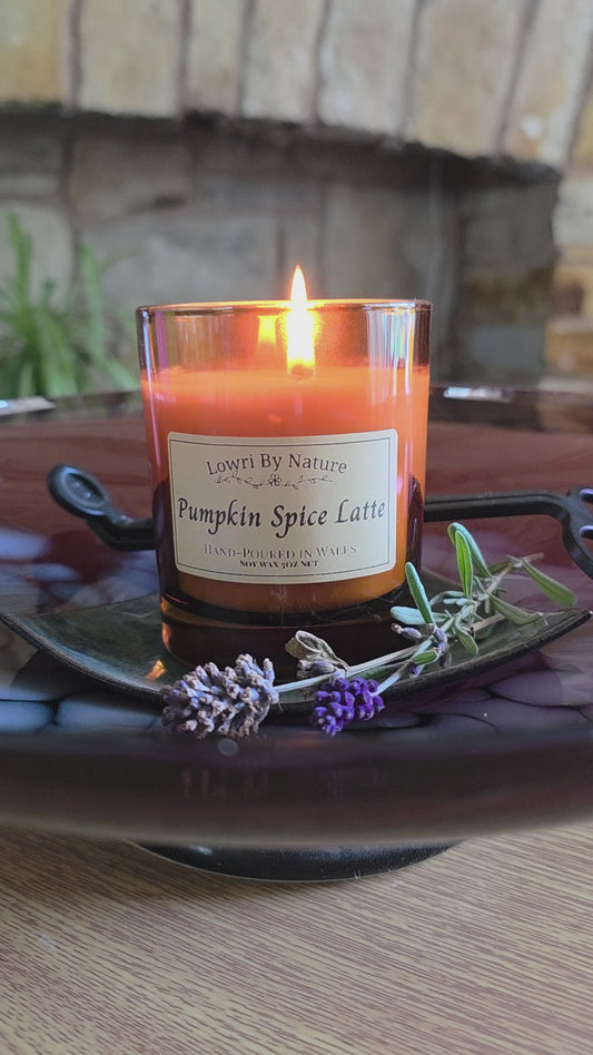 Pumpkin Spice Latte - Scented Soy Wax Candle 20cl Amber Jar